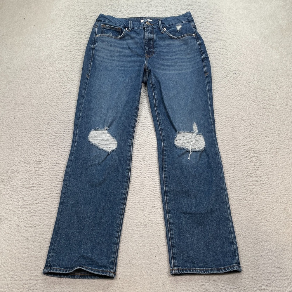 Good American Good Legs Straight Jeans Women's Size 8 (Fits 29X27) Indigo